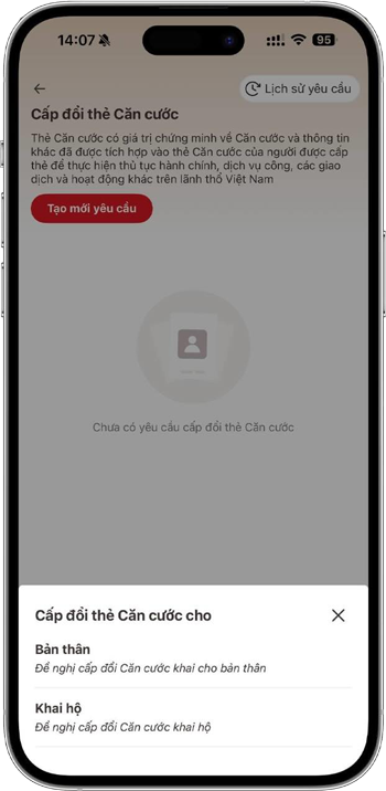 Lựa chọn đối tượng cấp đổi CCCD